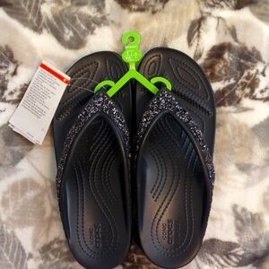 Crocs Sloan Glitter Flip Flops